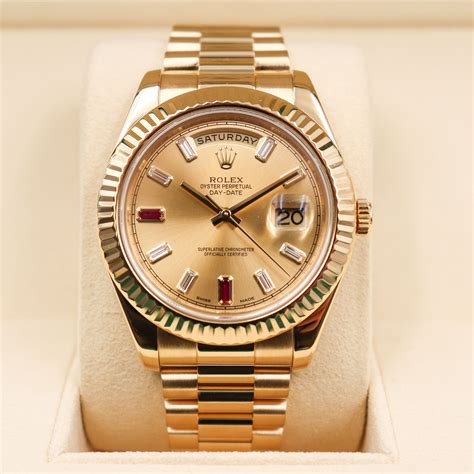 rolex daydate ii 41 mm mit rotem ziffernblatt|Rolex Day-Date 218238.